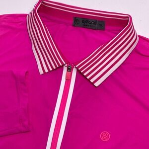 G/FORE Women's XL Pink Silky Tech Long Sleeve 1/4 Quarter Zip Golf Polo